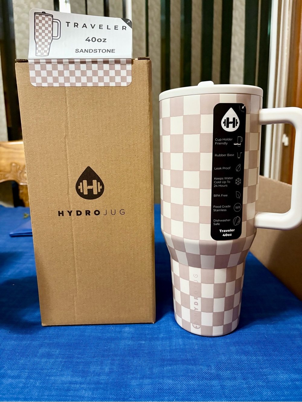 HydroJug Sandstone Checkered 40oz Traveler